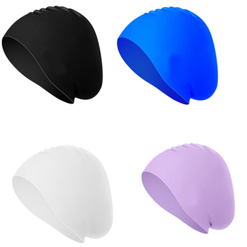 Bonnets de bain en silicone pour dreadlocks, tissages,-Noir 1