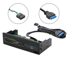 Hub USB 3.0 interno de alta velocidade com leitor de cartão multifuncional e alimentação por painel frontal, oferecendo transferência de dados