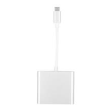 USB-C naar HDMI-adapter, 4K-video-uitgang, multiport USB 3.0 Type-C-laadhub, compatibel met Thunderbolt 3, uitgebreide weergavemodus, aluminium