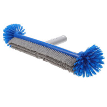 Heavy Duty Pool Brush Ends Aluminum Handle for Efficient Cleaning of Pool Walls Floors Steps and Corners for Both Inground