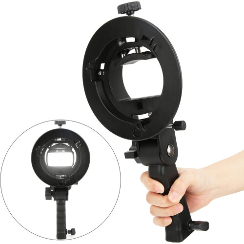 The S Shaped Bracket for Bowens Mount Camera  Flashes, Black 1