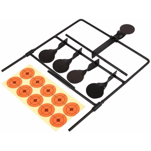 Steel Automatic Reset Rotate Shooting Target for Marksmanship Training Black 1