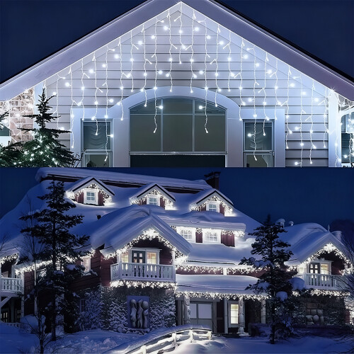 Living And Home (White Light, 20M) Solar-Powered LED Icicle String Lights with Remote Control 1
