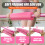 Gymnastics Bars with Rings/Pad/Wristband, Folding Horizontal Bar(Pink) 8