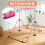 Gymnastics Bars with Rings/Pad/Wristband, Folding Horizontal Bar(Pink) 4