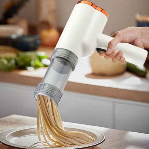 Electric Pasta Machine, Automatic Maker Mixer, Portable Cordless Tool, Includes 5Type Accessory Set, Compact EasyClean Design 1