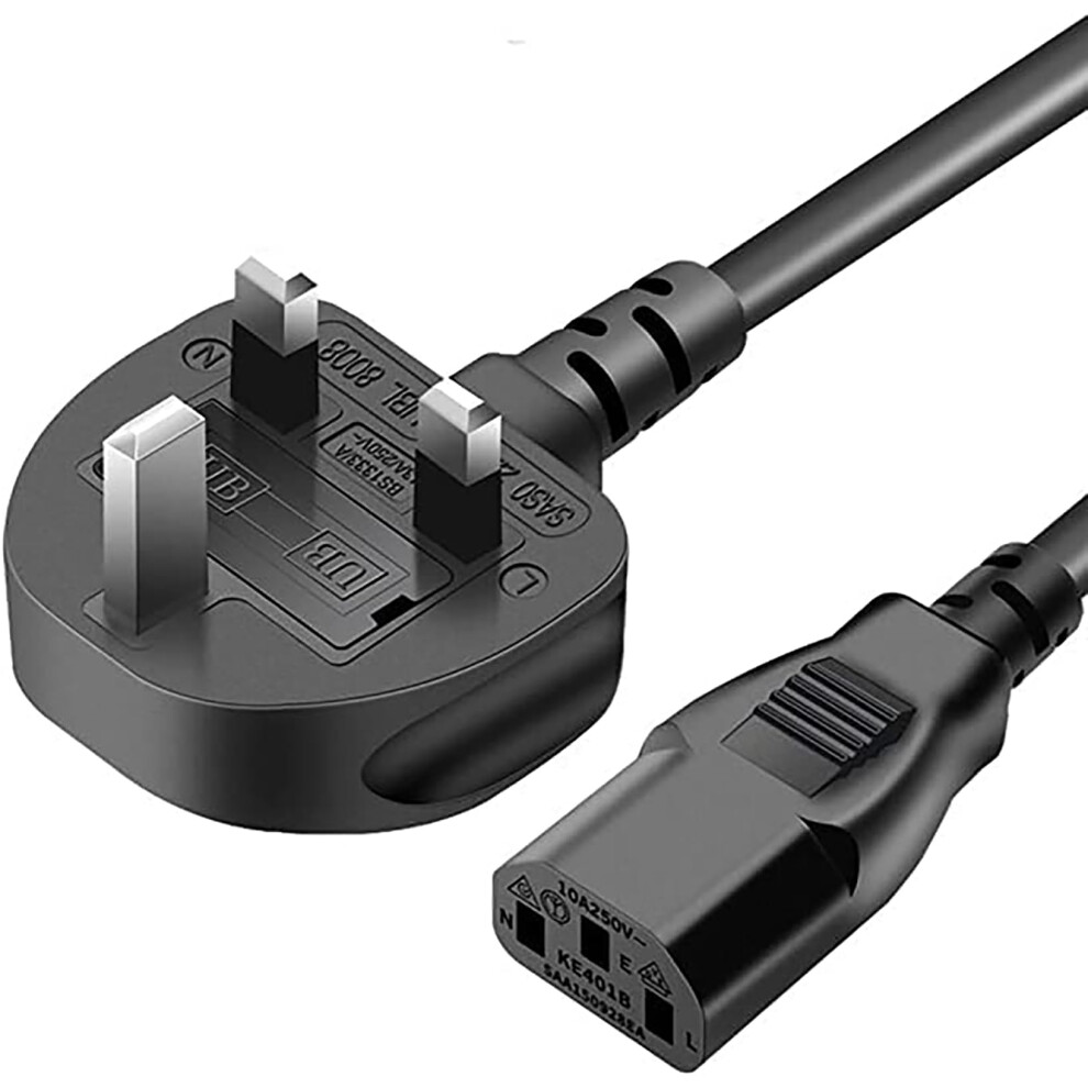 13A Fused Uk Power Cable, 3 Pin 1.5M Mains Lead For Tv, Pc, Kettle, Etc 9365049191081