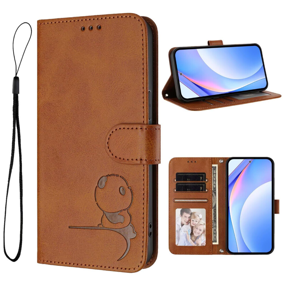 Samsung Galaxy Xcover 7 Case, Leather Wallet With Kickstand Card Holder Brown 9365049191364