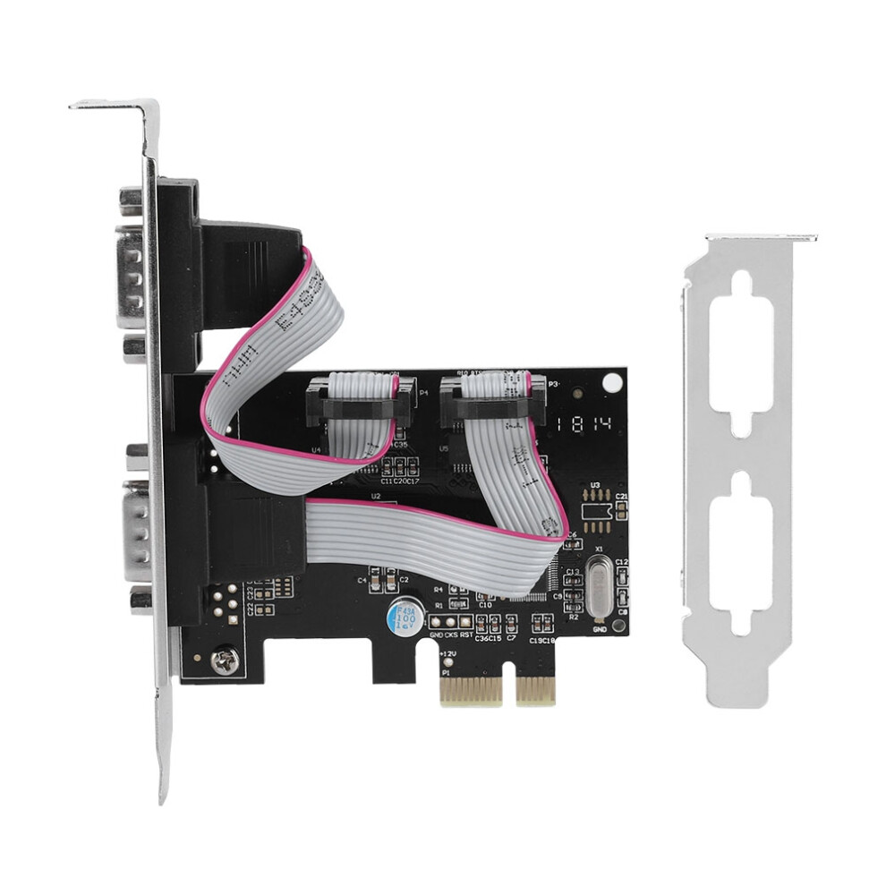 Pci Express Rs232 Serial Adapter Card, Dual Serial Db9 Ports High Speed Bi Directional Rs232 Speeds Industrial Control Device With Fifo Buffer Standar 9486358991923