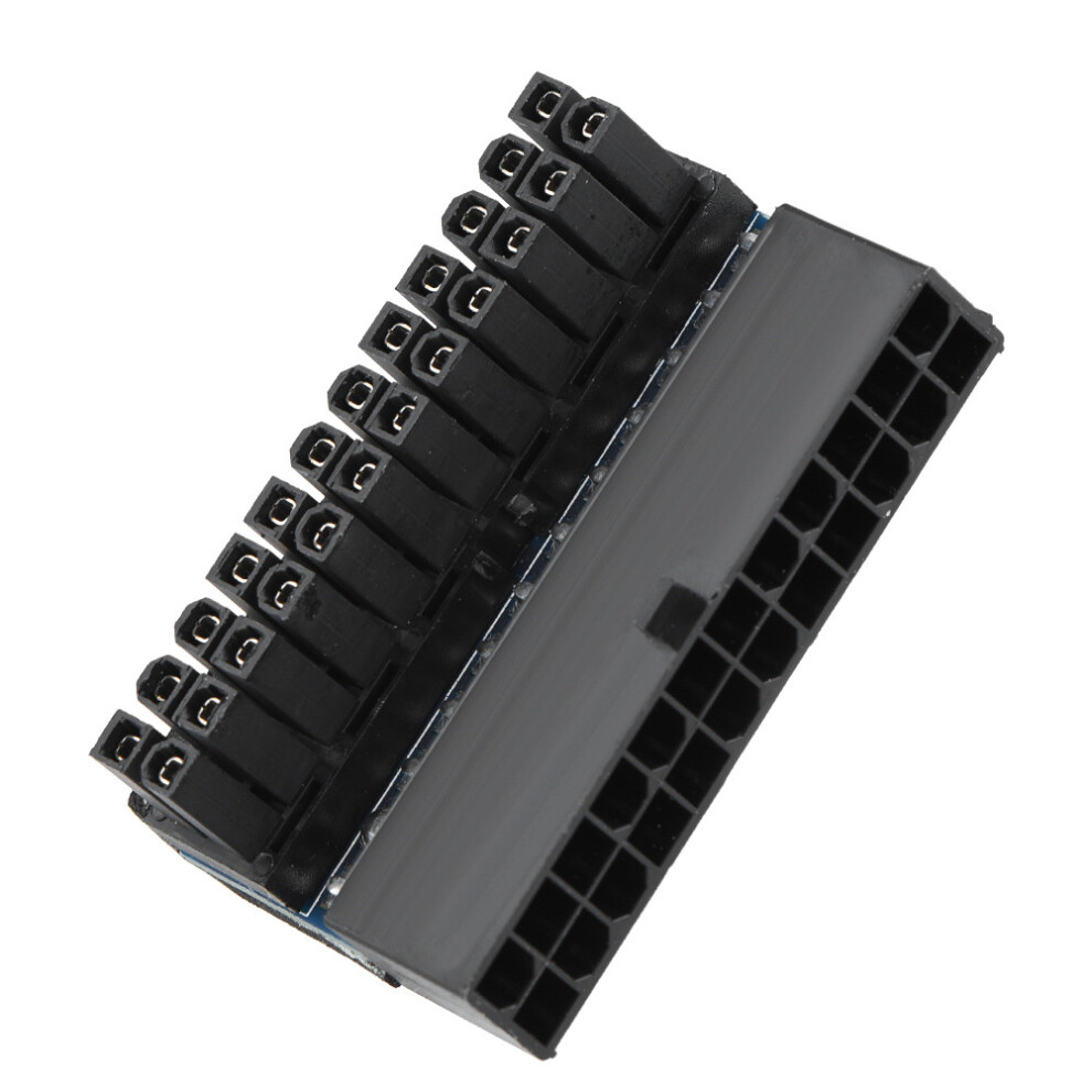Atx 24Pin Male To Female Adapter 90 Degree Angled Mainboard Psu Power Supply Connector Overmold Type Direction Changer For Limited Height Chassis Comp 9486358991916