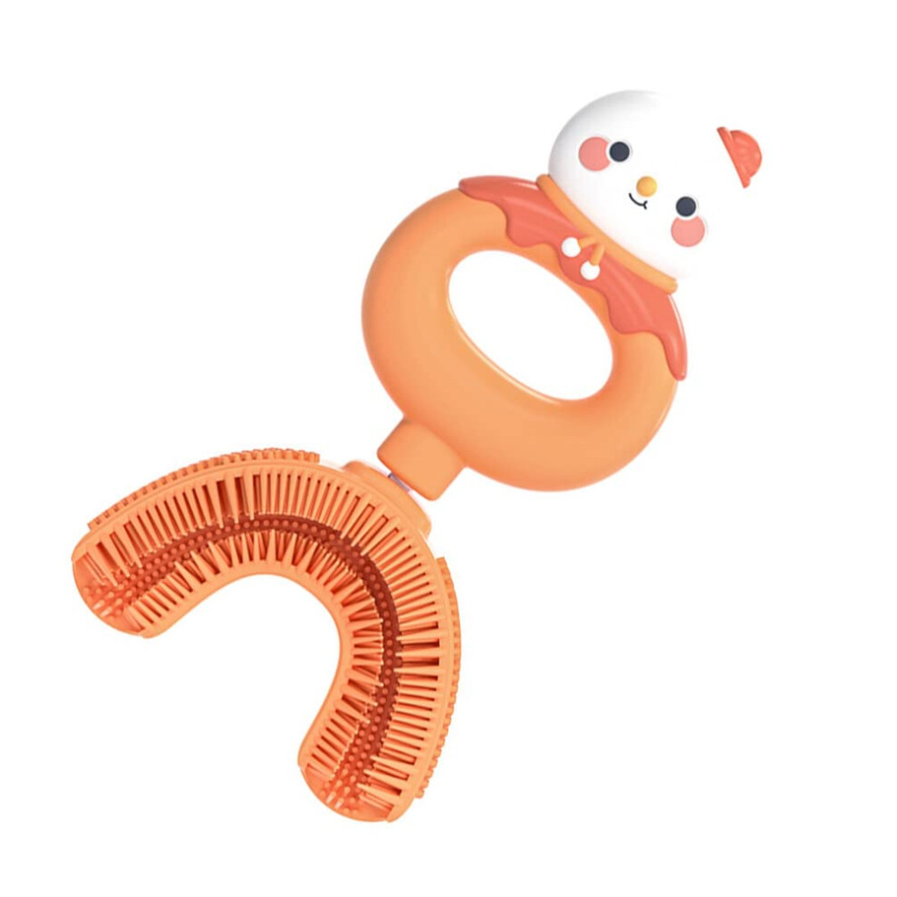 Ushaped Toothbrush For Kids Manual Pp Material Toddler Size Small Head 1 Set Orange