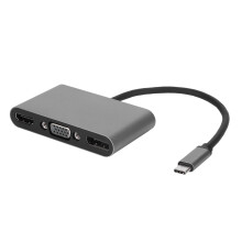 Docking station multiporta 5 in 1 compatibile con Thunderbolt 3 con HDMI 4K, DP, VGA, USB e porta di ricarica PD per una configurazione di