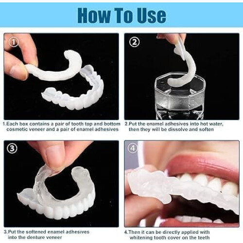 Veneers Fake Teeth  and Bottom Set for Instant Smile Makeover Covers Missing Teeth 2