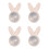4 Pieces Secure Earring Backs Replacement-White Rabbit ears 1