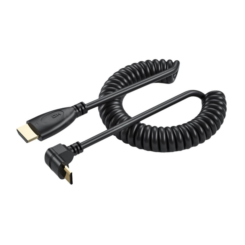 90 Degree Hdmicompatible Male To Hdmicompatible Male Spring Coils Cable Version 1.4 Video Cable Supports 1080P Resolutio 9365049192835