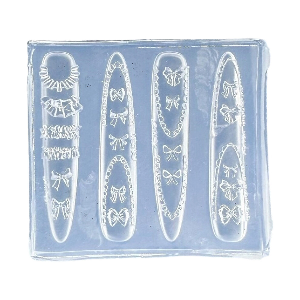 Flexible Nail Art Silicone Molds Create Flower Bowknot-Style 2