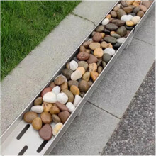 Outdoor Trench Drain System 100cm Concrete Channel with Stainless Steel Grate for Patio and Garden