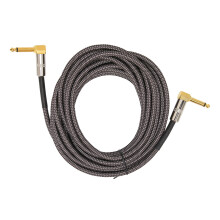 Instrumentkabel för elgitarr och bas, gitarrkabel guldpläterade kontakter syrefri kopparflätad tweedmantel flexibel kabel hög renhet OFC