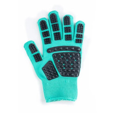 Pet Hair Remover Glove, Cat Grooming Glove, Deshedding Brush Gloves Green 1 PAIR