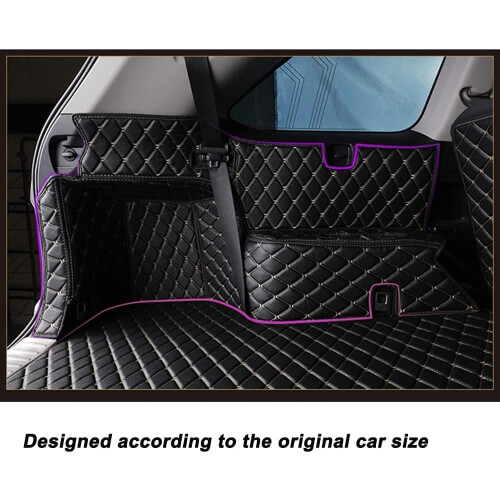 Car Cargo Liners for GLE (5seats) Full Coverage Leather Boot Liner Car Boot Protector Interior Red(Blackbeige) Blackbeige Normal 2