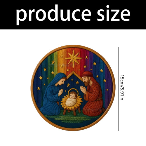 Ensemble d'artisanat de broderie de scène de la nativité,-UN 1