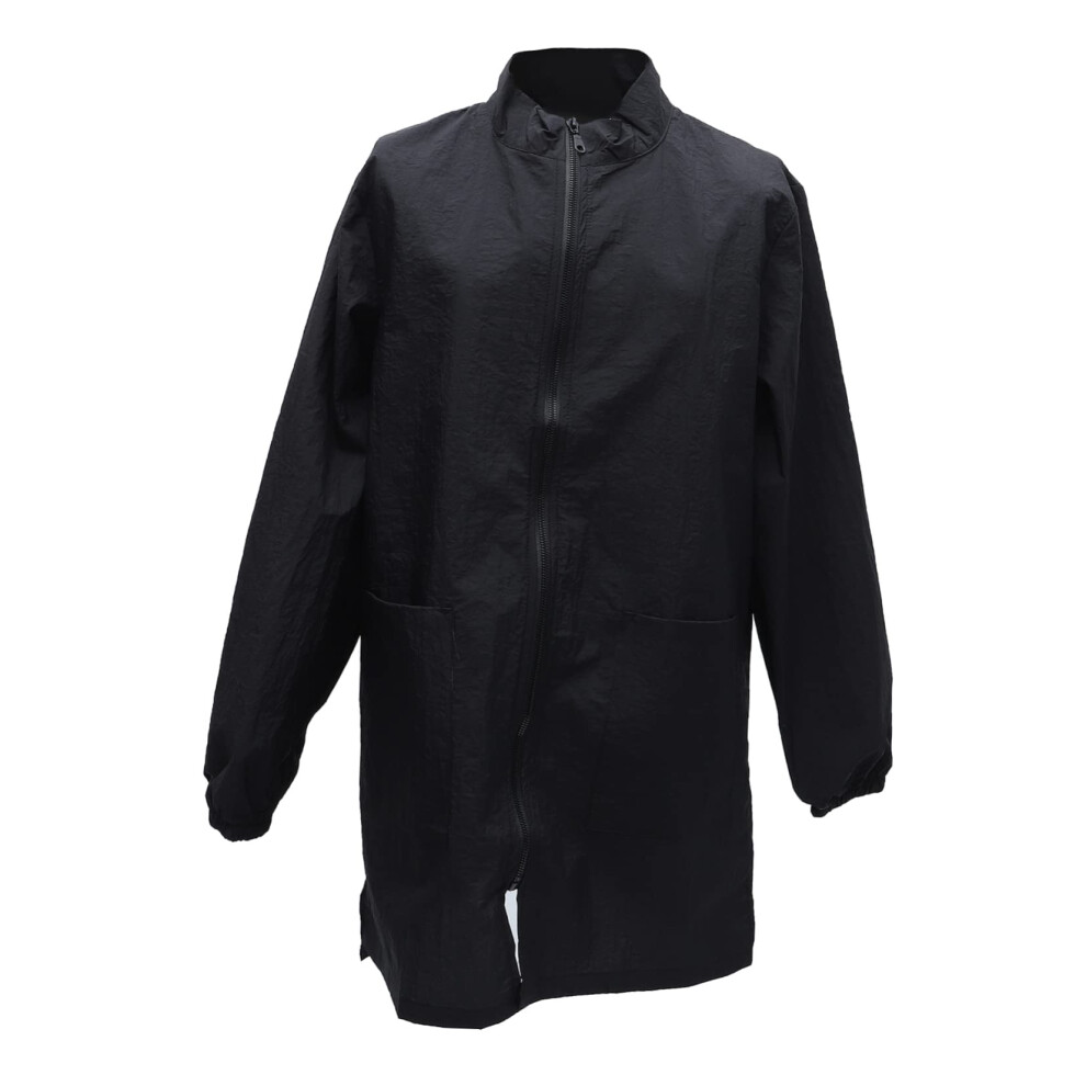 Nylon Beautician Overalls With Zipper And Pocket Long Sleeve Grooming Apron Work Uniform For And Outdoor Use Static Black Tunic 9119770915344