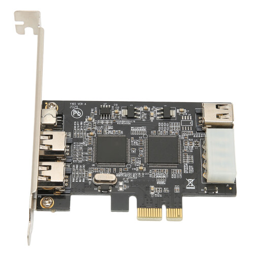 Firewire Card for PC, PCI Express Adapter with4External IEEE1394A Ports, High Performance Serial Bus Interface for Fast Data Transfer, Full Duplex 2