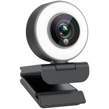 Streaming-Webcam mit 4K-Auflösung, einstellbarem Ringlicht, professioneller Webcam für Streaming, integriertem 110-Weitwinkelobjektiv und