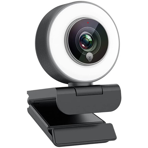 Webcam ροής με ανάλυση 4K, ρυθμιζόμενο φωτισμό δακτυλίου, επαγγελματική κάμερα web για
