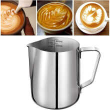 Milk Jug for Coffee Machine, Stainless Steel Milk Frothing Pitcher with Mark (350ML)