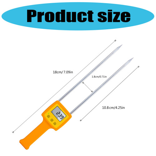 Grains Humidity Meter Double Probes with Anti Slip Handle for 2