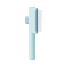 Multipurpose Cats Hair Brush For Shedding Control Detangling Comb With Release Button Pet Grooming Tool Short Long Furs Pet Grooming Brush Blue