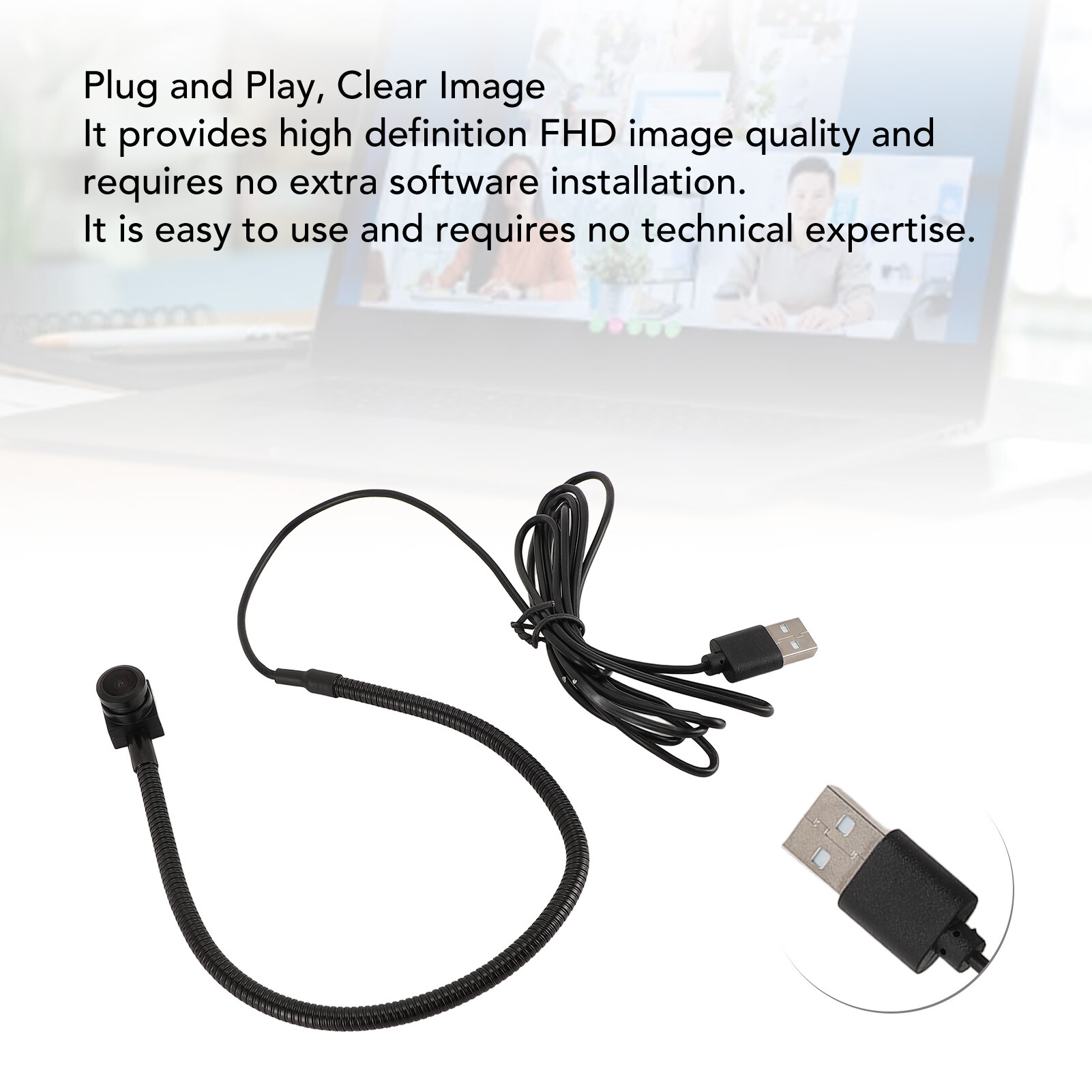 Webcam PC USB 720P – Micro Intégré, Pivot 360°, Clip Réglable, Sans Pilote, Pour Visio, Streaming, Cours - 8