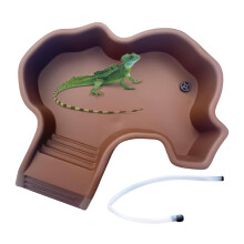 Turtle Pool Reptile Bath Tub with Ramp EasyClean Soaking Tub