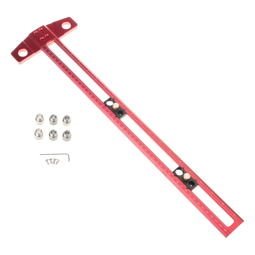 Stable Adjustable T Square Scoring Ruler With Metric-Red 50Cm 7696001278390