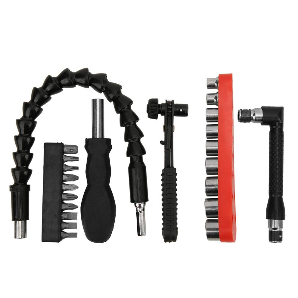 Drill Bit Extension 23Pcs Bendable Flexible Extension Bit Carbon Steel Screwdriver Bits Socket Hand Tool For Electric Drill 9365049196321