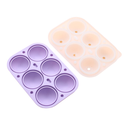 Multipurpose 6 Cavity Square Ice Tray Flexible Silicone-Purple