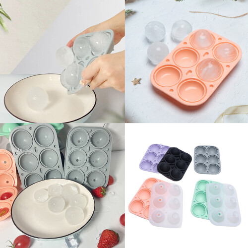 Multipurpose 6 Cavity Square Ice Tray Flexible Silicone-Purple 1