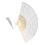 Foldable Flower Lace Fabric Hand Fan Portable Decorative-White 1