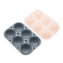 6 Cavity Ice Cubes Molds Silicone Tray for Coffee-grey