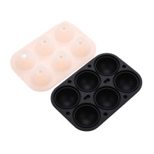 Moules à glaçons en Silicone, plateau à 6 cavités pour-Noir