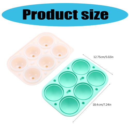 6 Cavity Ice Cubes Molds Silicone Tray for Coffee-grey 2