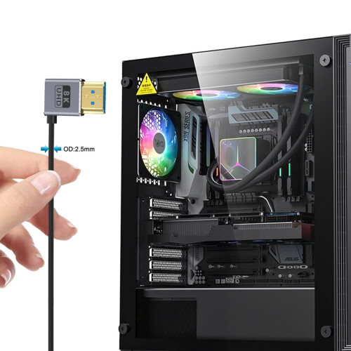 Câble vidéo Flexible 8K60hz Version 2.1, 48Gbps,-gauche gauche 1