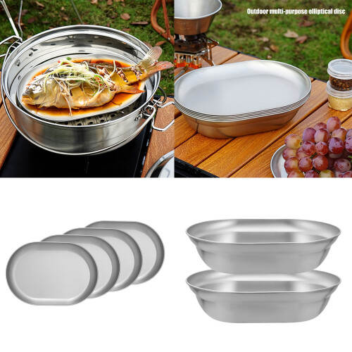 Multipurpose Rustproof Camping Dinnerwares-Deep basin set 2 pie 1