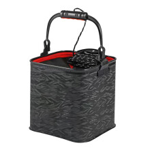 Foldable Fishing Bucket with 6M Water Rope, EVA Fish Pail  Wash Basin, Net Cover