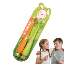 Kids Toothbrush with Soft Bristles and Cartoon Design for Ages 3+ Boys and Girls Travel Set