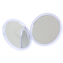 Compacte opvouwbare cosmetische spiegel met dubbelzijdig-Wit
