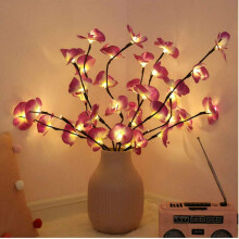 Phalaenopsis With Warm White Leds, Battery Operated Twig Lights For Indoor Outdoor Decor And Safe Operation