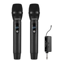 Kabelloses UHF-Mikrofonsystem mit 1200mAh Akku und Digitalanzeige