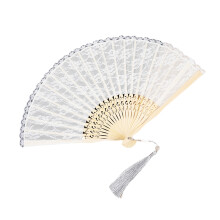 Chinese Styles Vintage Handheld Fan Foldable Design-White